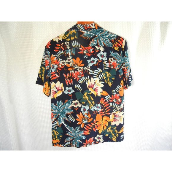 Hawaiian floral  multicolor blouse, woman's large Denim & Flower Ricky Signh - Picture 2 of 7